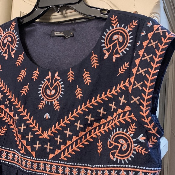 THML women’s Boho Embroidered cap sleeve Peplum Blouse Top M - Picture 2 of 5